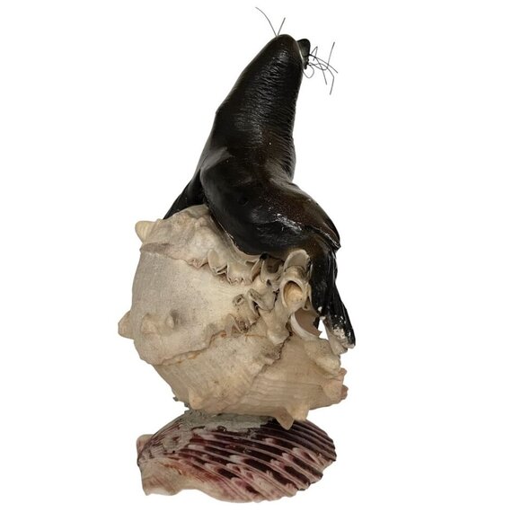 Vintage 1960s Kitschy Seashell Sculpture with Rosin Seal Unique Art Creation - Picture 5 of 13